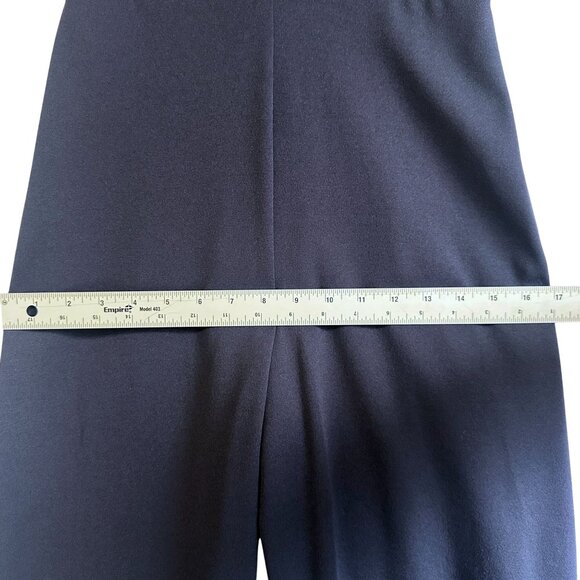 STYLESTALKER Nova Navy Jumpsuit Long-Sleeve Deep Plunge V-Neck Size Small 70s - Picture 13 of 14